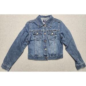 Angels Vintage Denim Jacket Girls Small Blue Jean Trucker Cropped
